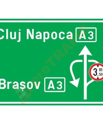 Indicator rutier de orientare F55 Punct de întoarcere pe autostrada