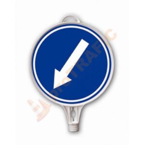 Indicator rutier din plastic - Ocolire Stanga Ø 280mm