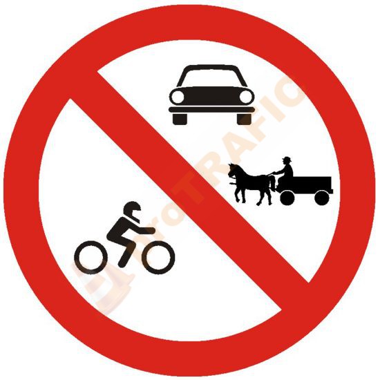 Indicator rutier interzicere sau restrictie C15 Accesul interzis autovehiculelor si vehiculelor cu tractiune animala