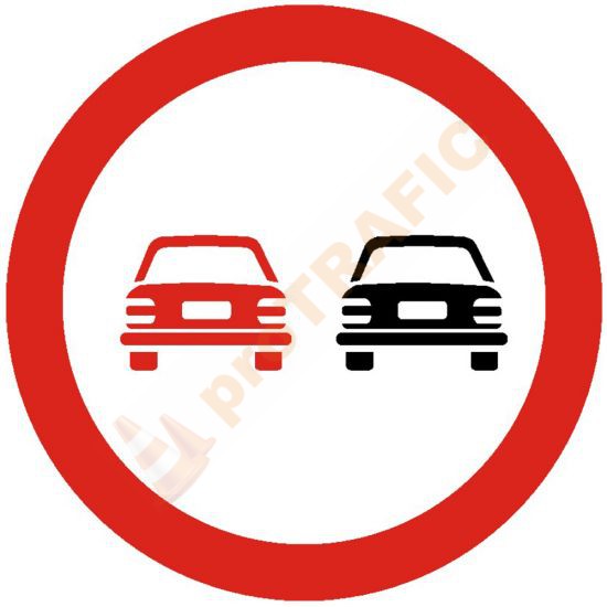 Indicator rutier interzicere sau restrictie C27 Depasirea autovehiculelor cu exceptia motocicletelor fara atas