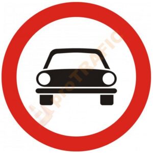 Indicator rutier interzicere sau restrictie C3 Accesul interzis autovehiculelor cu exceptia motocicletelor fara atas