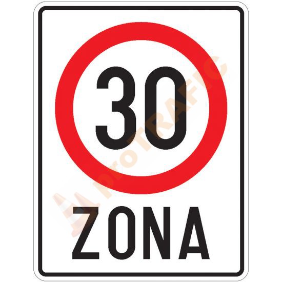 Indicator rutier interzicere sau restrictie C44 Zona cu viteza limitata la 30 km/h