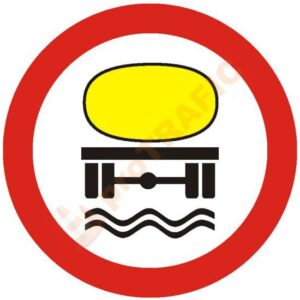 Indicator rutier interzicere sau restrictie C48 Accesul interzis vehiculelor care transporta substante de natura sa polueze apele