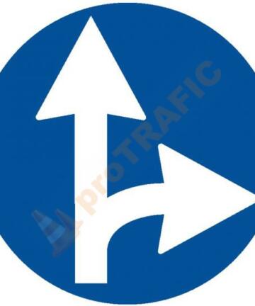 Indicator rutier obligare D4 Inainte sau la dreapta