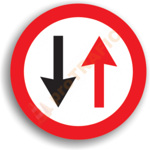 Indicator rutier temporar U12 Prioritate pentru circulatia din sens invers