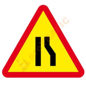 Indicator rutier temporar U2 Drum ingustat pe partea dreapta