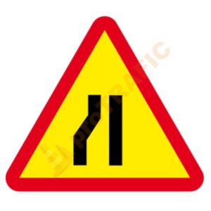 Indicator rutier temporar U3 Drum ingustat pe partea stanga