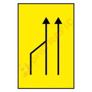 Indicator rutier temporar U35 Ingustare temporara