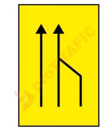 Indicator rutier temporar U36 Ingustare temporara