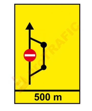 Indicator rutier temporar U37 Presemnalizarea rutei ocolitoare