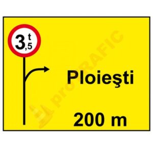 Indicator rutier temporar U39 Presemnalizarea rutei ocolitoare