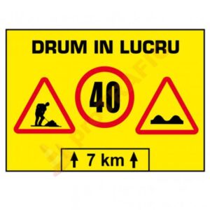 Indicator rutier temporar U42 Succesiune de puncte de lucru