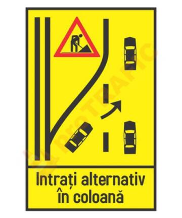 Indicator rutier temporar U47 Intrare alternativa in coloana