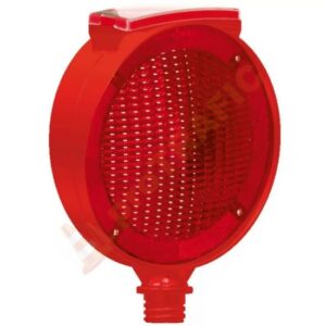 Lampa solara rotunda pentru lucrari cu lumina intermitenta rosie