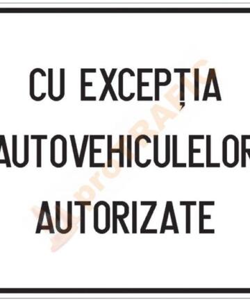 Panou aditional P36 Cu exceptia autovehiculelor autorizate