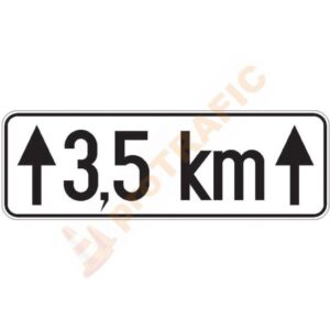 Panou aditional P8 Lungimea sectorului periculos la care se refera indicatorul