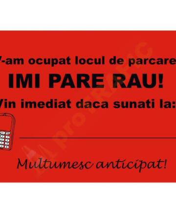 Plăcuță pentru ocupare loc parcare