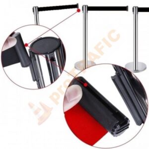 Stalp ghidare cromat cu banda neagra